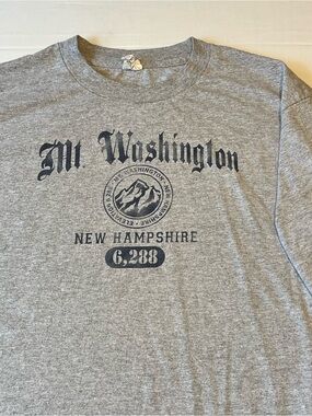 Mount Washington New Hampshire Long Sleeve Graphic T Shirt Gray Large